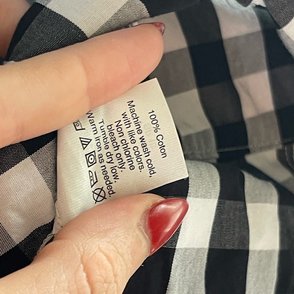 J Crew Black and White Tie Front 100% Cotton Gingham Skirt - Picture 10 of 12